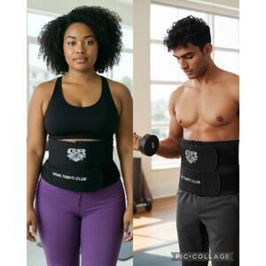 Men's Women's‎ Sweat Body Shaper Waist Trainer Double-Pull Control Belt 6XL